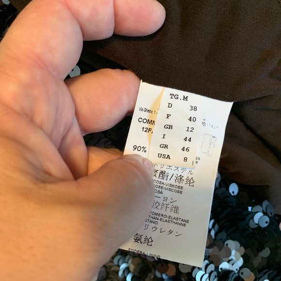 BEATRICE B Striped Sequin Formal Mini Dress 8 - Picture 7 of 8